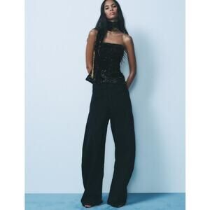 Zara Mid-Rise TRF Extra Curved Jeans Black Size 34 / US 2 NEW Mid Rise